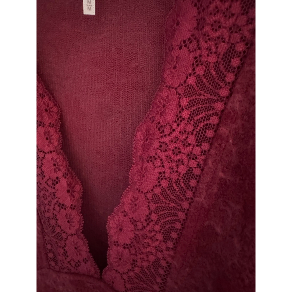 Free People Burgundy Long Sleeve Dress Medium - Picture 7 of 12